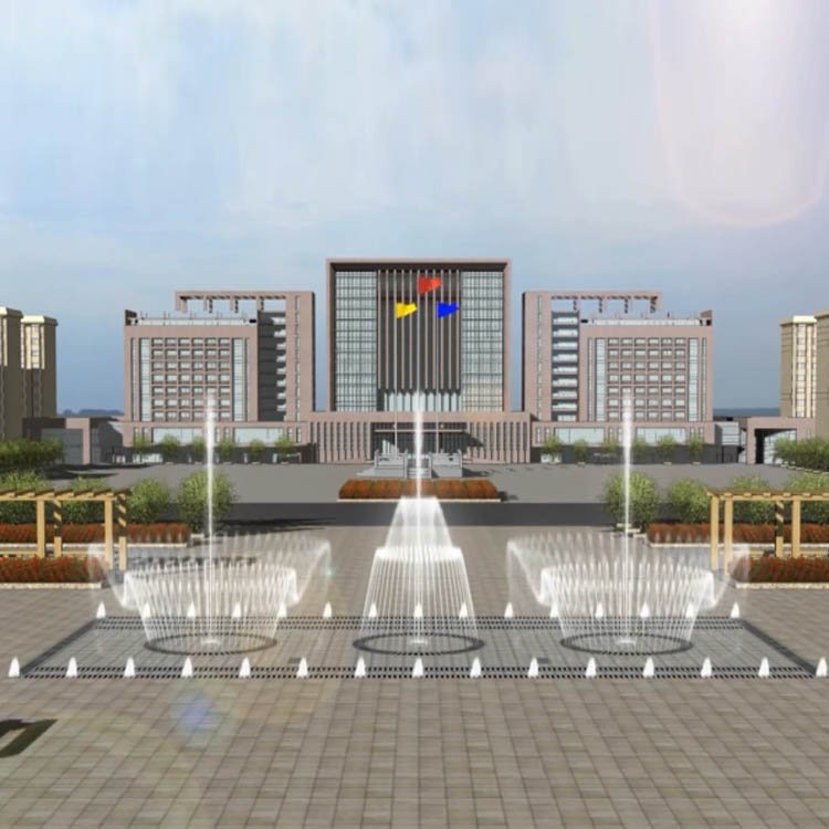 河北沧州湖面漂浮喷泉