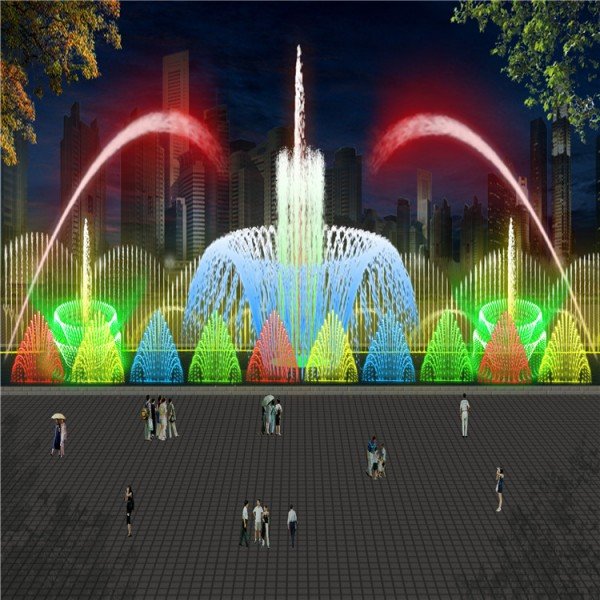 新疆哈密湖面漂浮喷泉