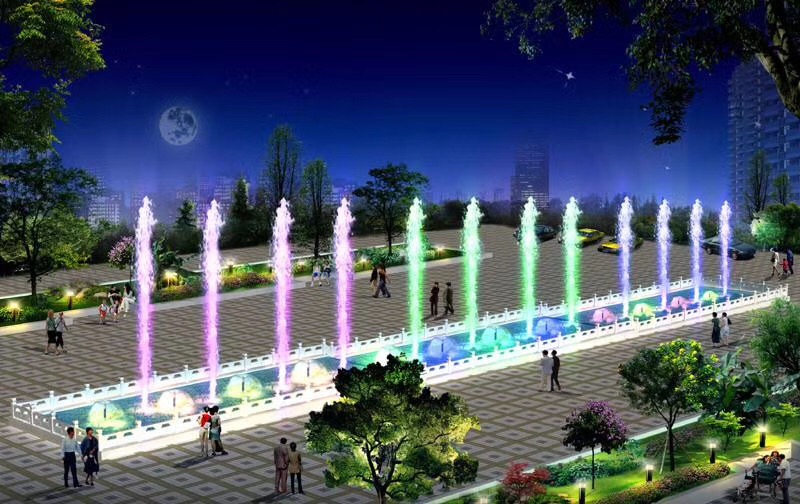 江苏扬州小区景观喷泉施工